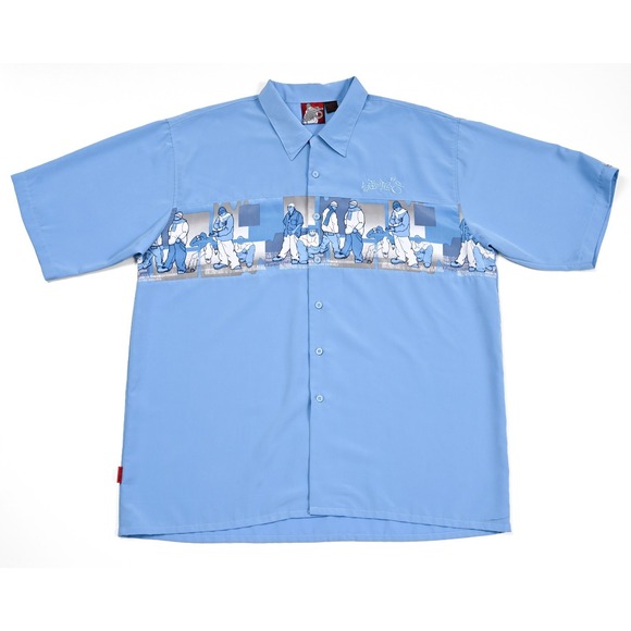 VTG Southpole Shirt Men's XXL Blue Hip Hop Baggy Streetwear Y2K Skater Anime - Picture 2 of 9